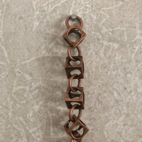 Cube & Circled Copper Chain Bracelet with Toggle - Picture 6 of 9